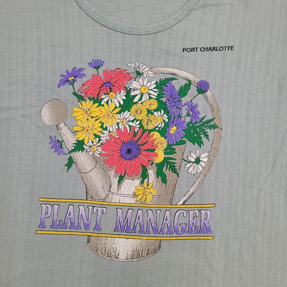 Vintage Flower Botanical Shirt Womens Large 21x25 Blue USA - Picture 7 of 11